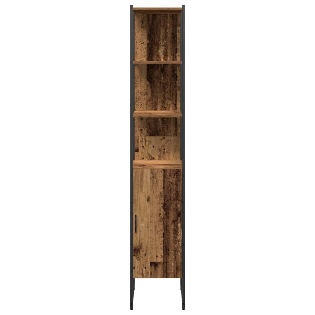Badezimmermöbel-Set mit Regal mit Tür 3 pcs Braun Holzwerkstoff