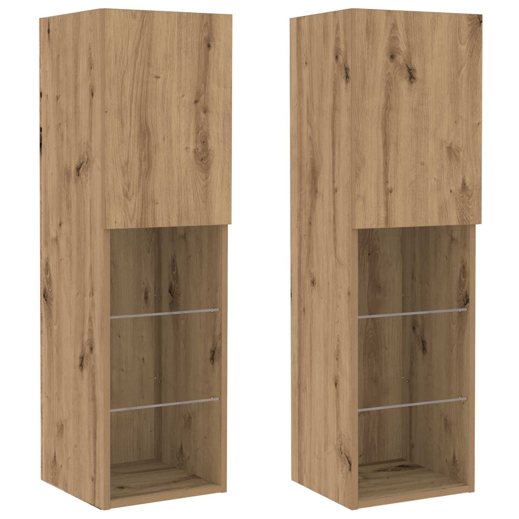 TV-Schrankset Wandmontiert 6 pcs Artisan-Eiche Holzwerkstoff