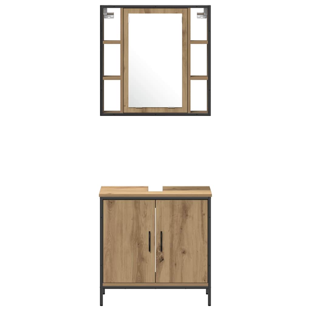 Badezimmer Waschbeckenmöbel mit Regal 3 pcs Braun Holzwerkstoff
