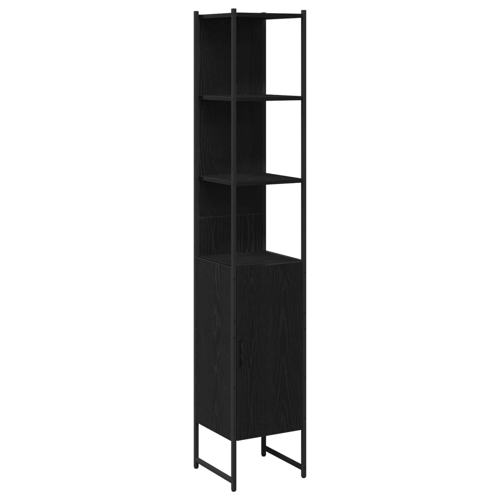 Badezimmer Waschbeckenmöbel mit Tür 3 pcs Schwarz Holzwerkstoff