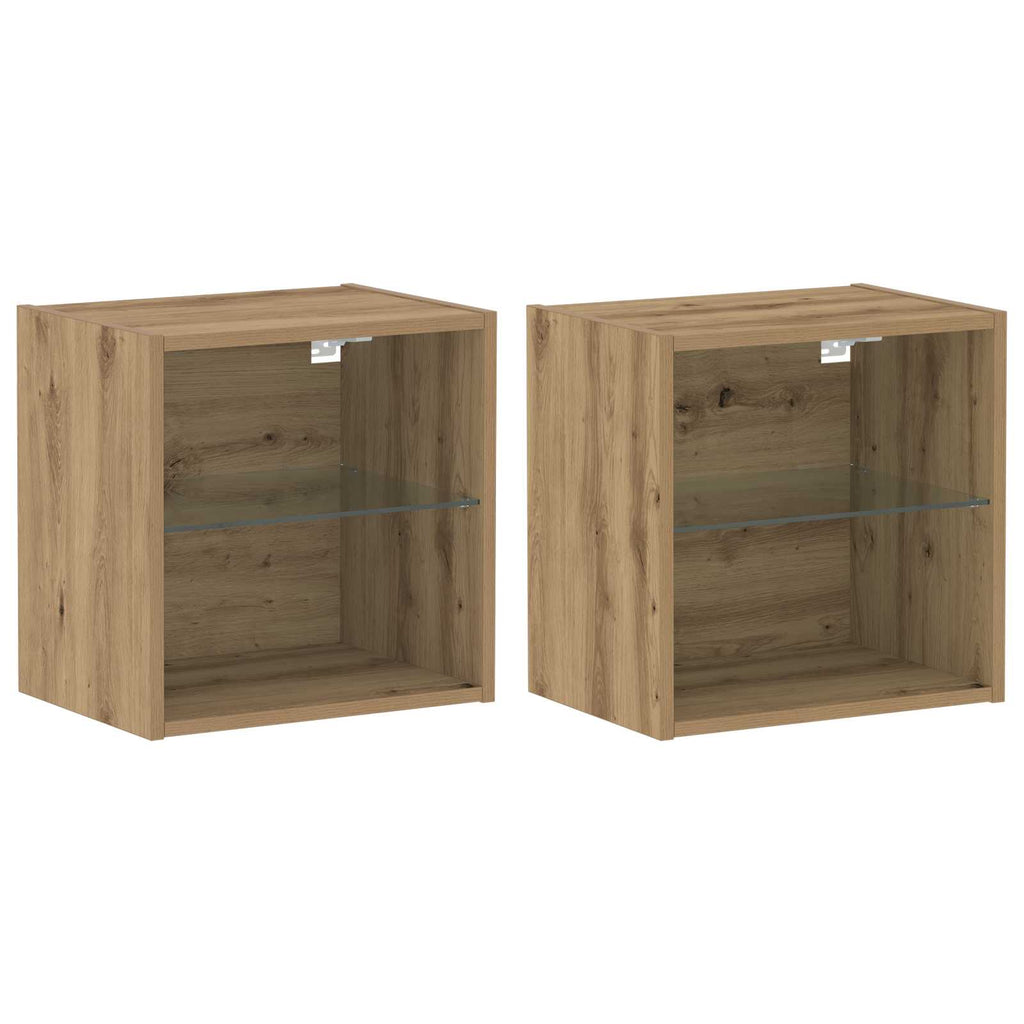 TV-Schrankset Wandmontiert 8 pcs Artisan-Eiche Holzwerkstoff