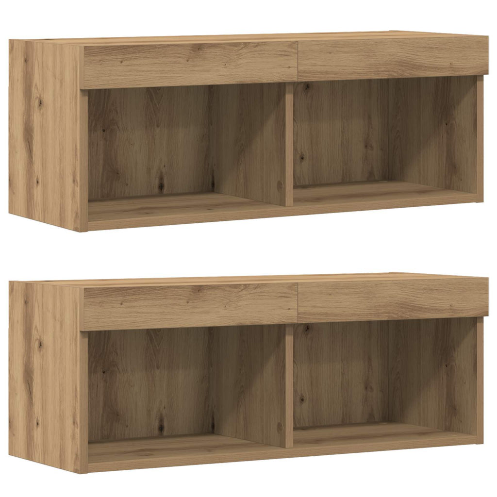 TV-Schrankset Wandmontiert 8 pcs Artisan-Eiche Holzwerkstoff