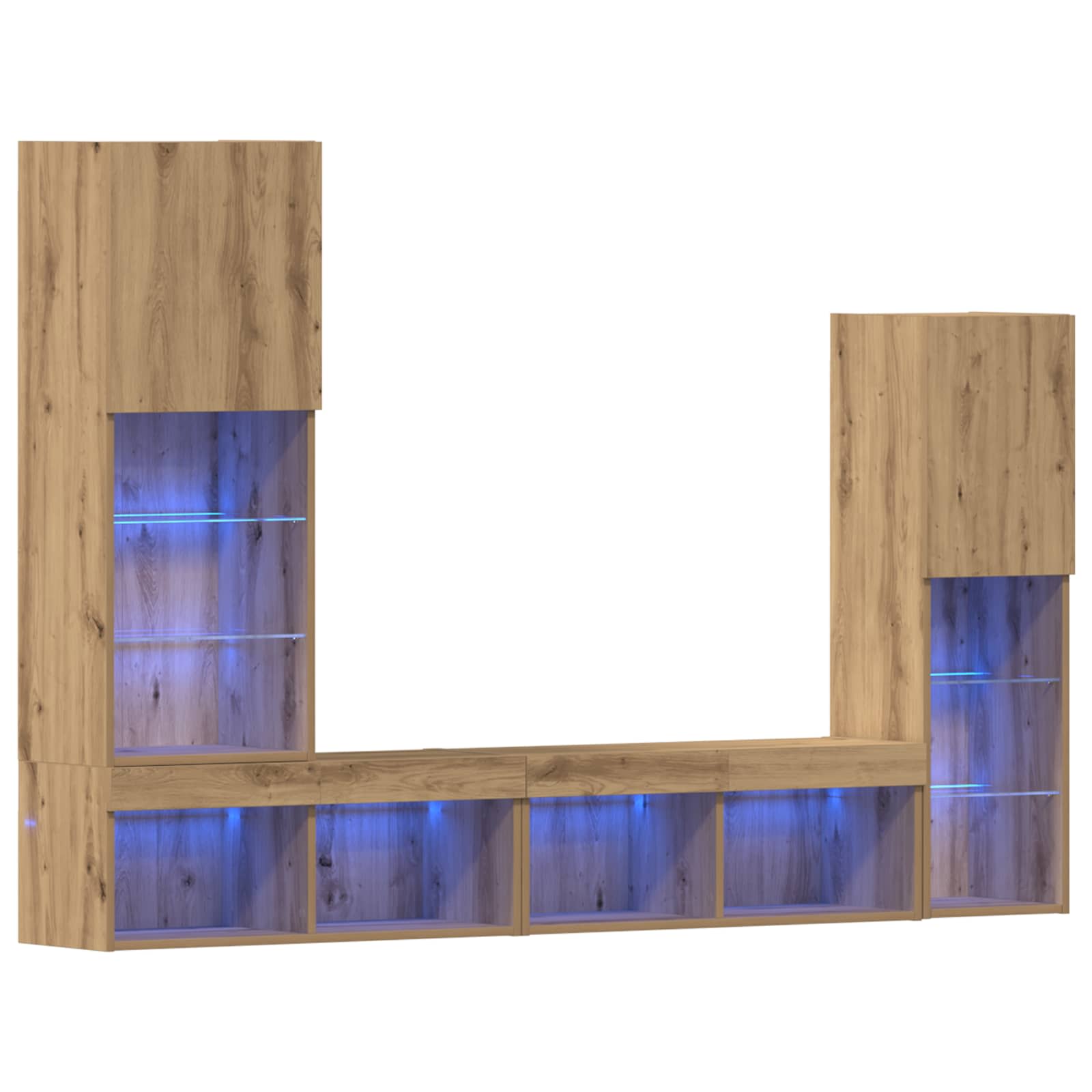 TV-Schränk 4 pcs Artisan-Eiche Holzwerkstoff