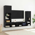 TV-Schränk 4 pcs Schwarz Eichen-Optik Holzwerkstoff