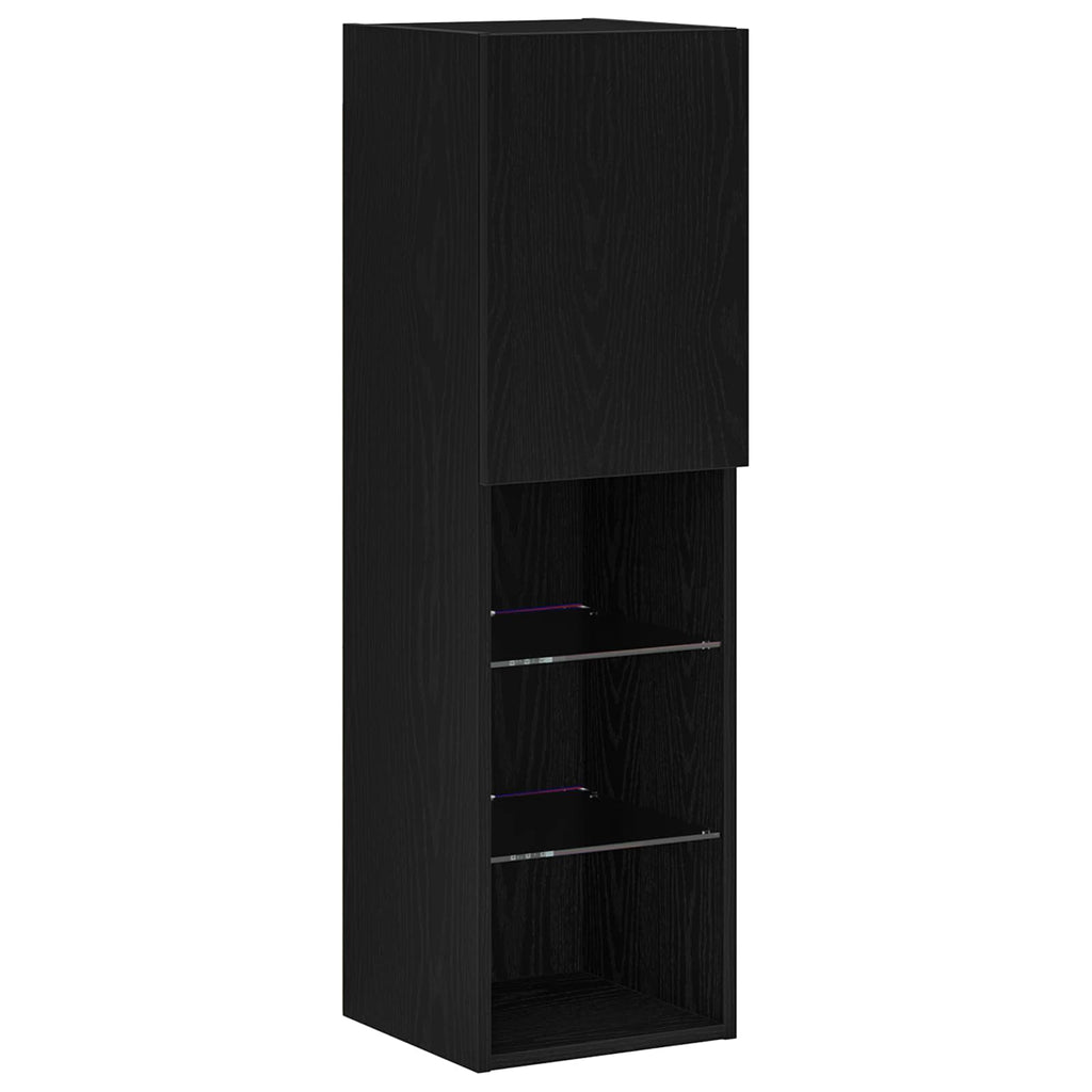 TV-Schränk 4 pcs Schwarz Eichen-Optik Holzwerkstoff