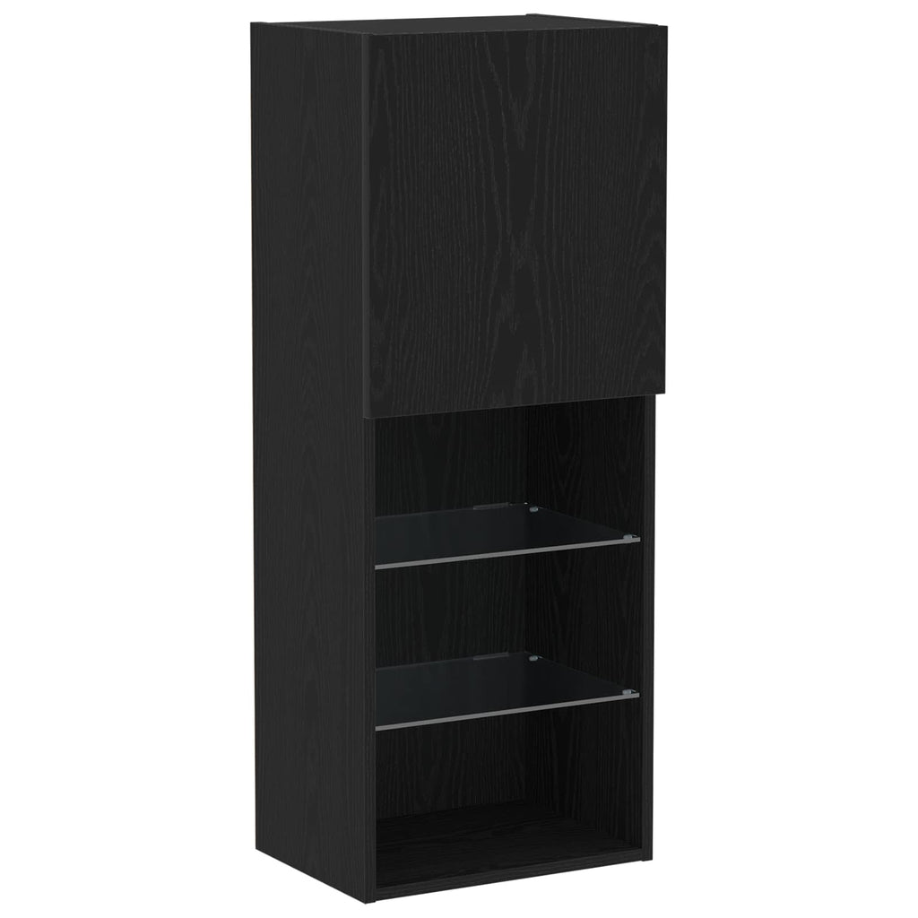 TV-Schränk 4 pcs Schwarz Eichen-Optik Holzwerkstoff