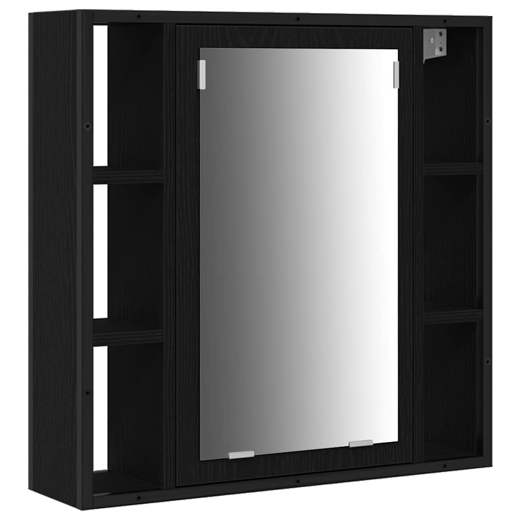 Badezimmer Waschbeckenmöbel mit Tür 3 pcs Schwarz Holzwerkstoff