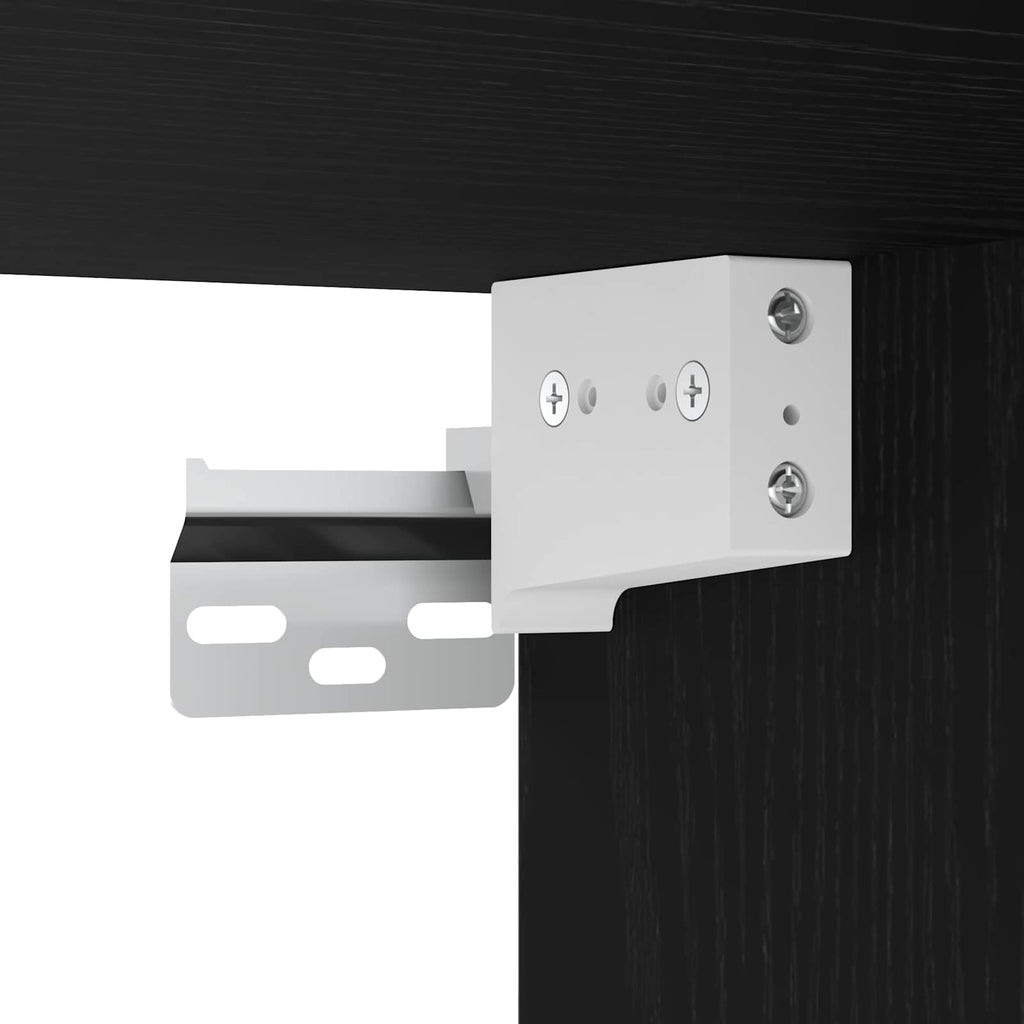 Badezimmermöbel-Set mit Regal 3 pcs Schwarz Holzwerkstoff