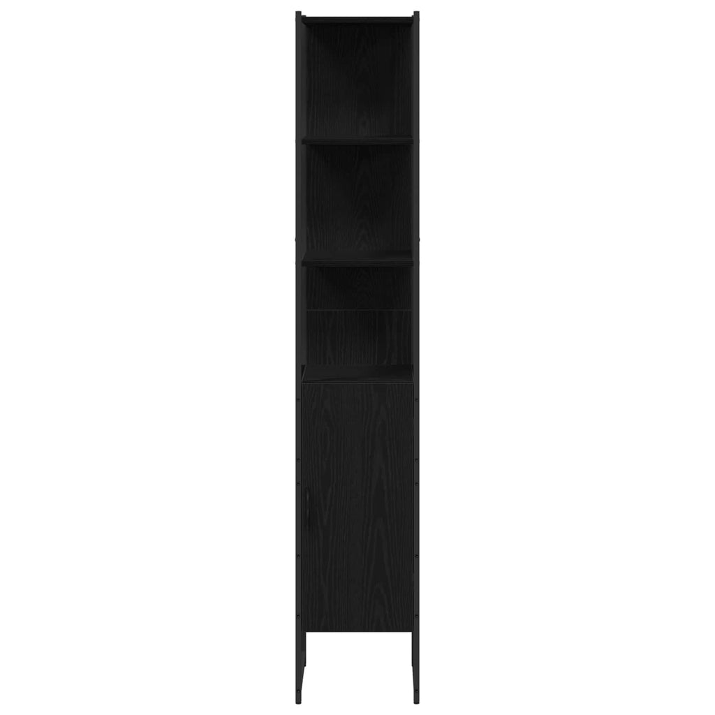 Badezimmermöbel-Set mit Regal 3 pcs Schwarz Holzwerkstoff