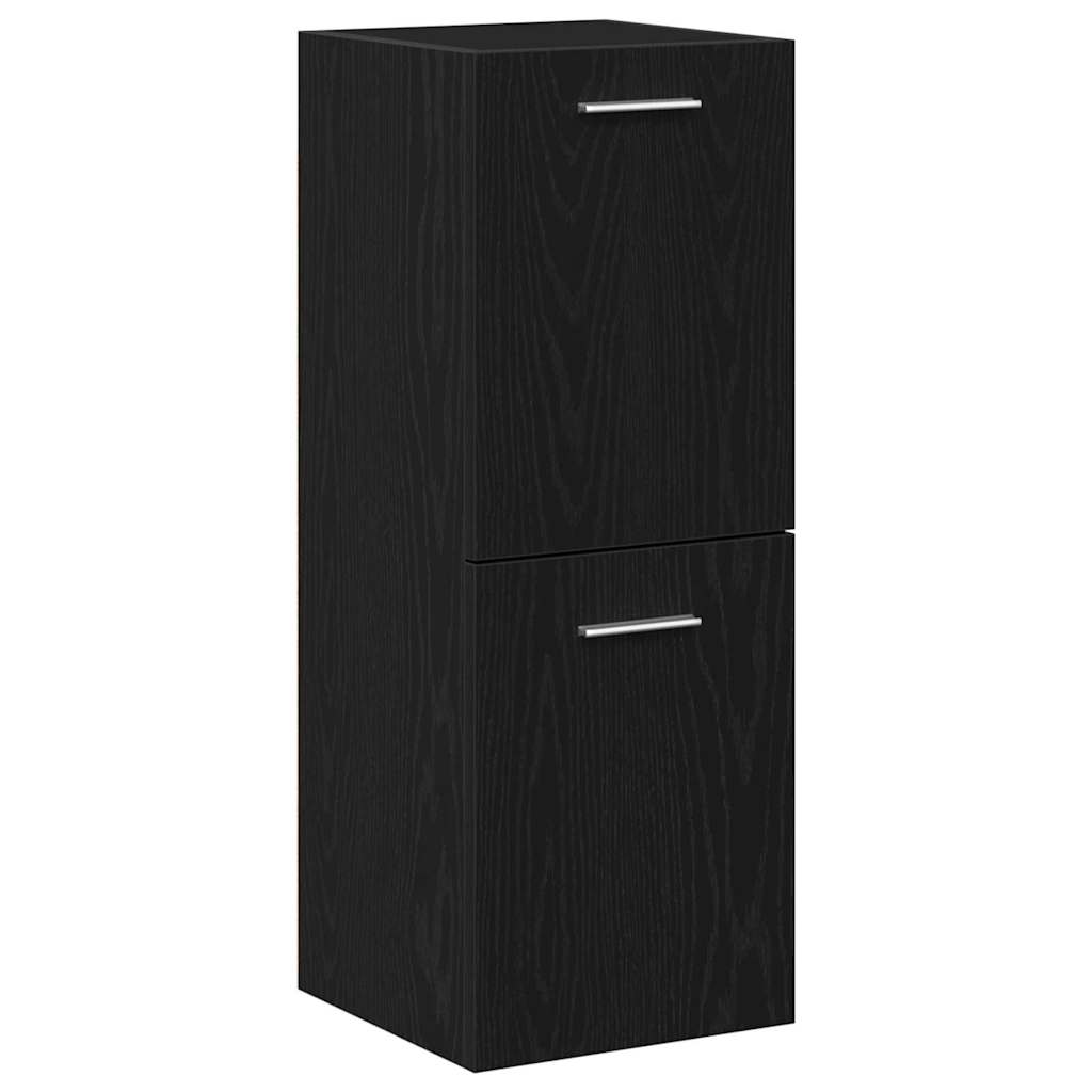 Badezimmermöbel-Set 4 pcs Schwarz Eichen-Optik Holzwerkstoff