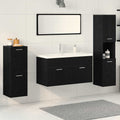 Badezimmermöbel-Set 5 pcs Schwarz Eichen-Optik Holzwerkstoff