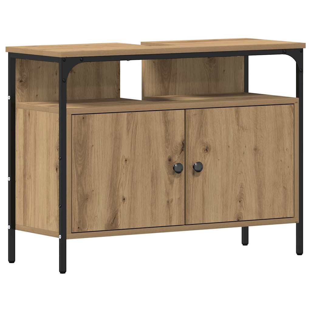 Badezimmermöbel-Set mit Regal 4 pcs Artisan-Eiche Holzwerkstoff