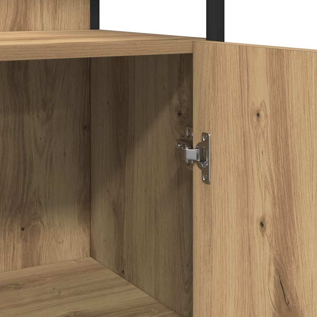 Badezimmermöbel-Set mit Regal mit Tür 4 pcs Braun Holzwerkstoff