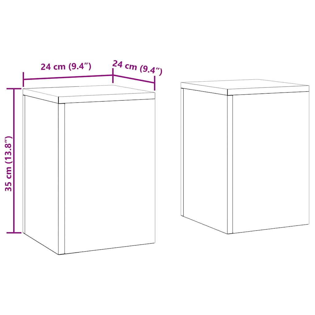 Pflanzenständer 2 pcs Weiß 24 x 24 x 35 cm Stahl