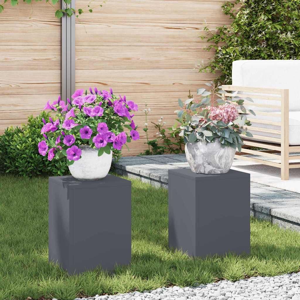 Pflanzenständer 2 pcs Anthrazit 24 x 24 x 35 cm Stahl