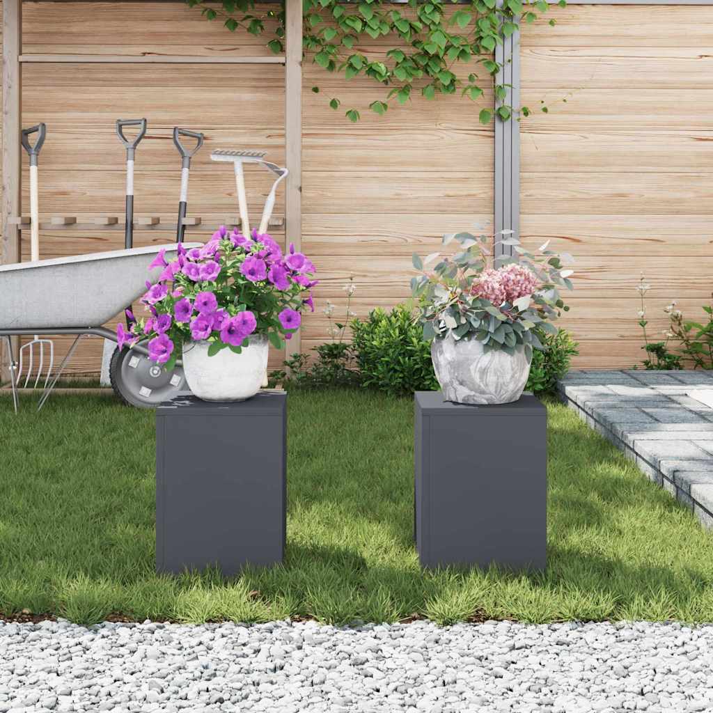 Pflanzenständer 2 pcs Anthrazit 24 x 24 x 35 cm Stahl
