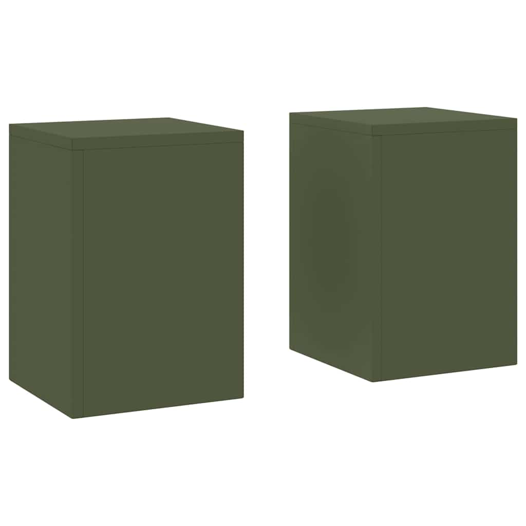 Pflanzenständer 2 pcs Olivgrün 24 x 24 x 35 cm Stahl