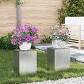 Pflanzenständer 2 pcs Silber 24 x 24 x 35 cm Verzinkter Stahl