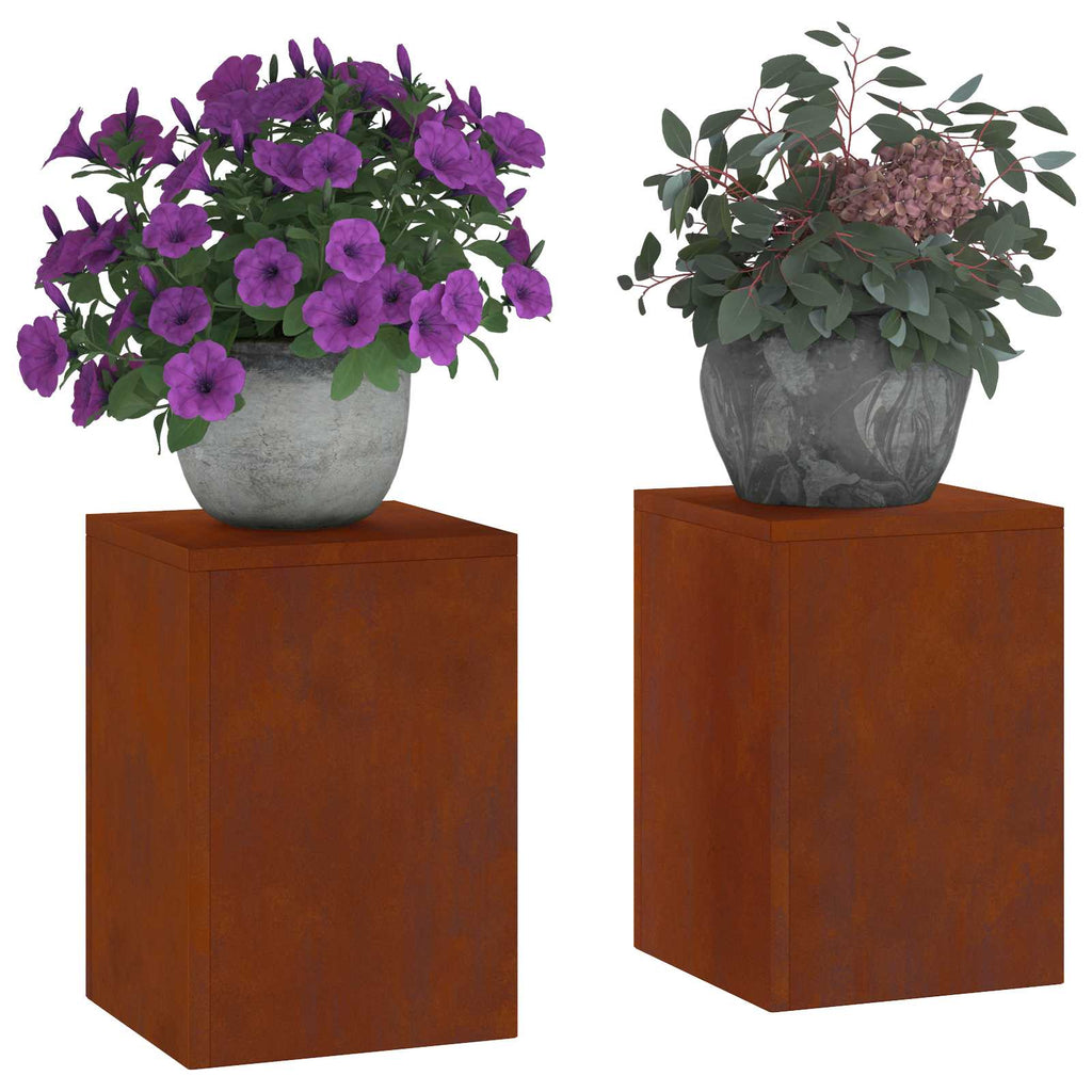 Pflanzenständer 2 pcs Rostig 24 x 24 x 35 cm Wetterfeststahl