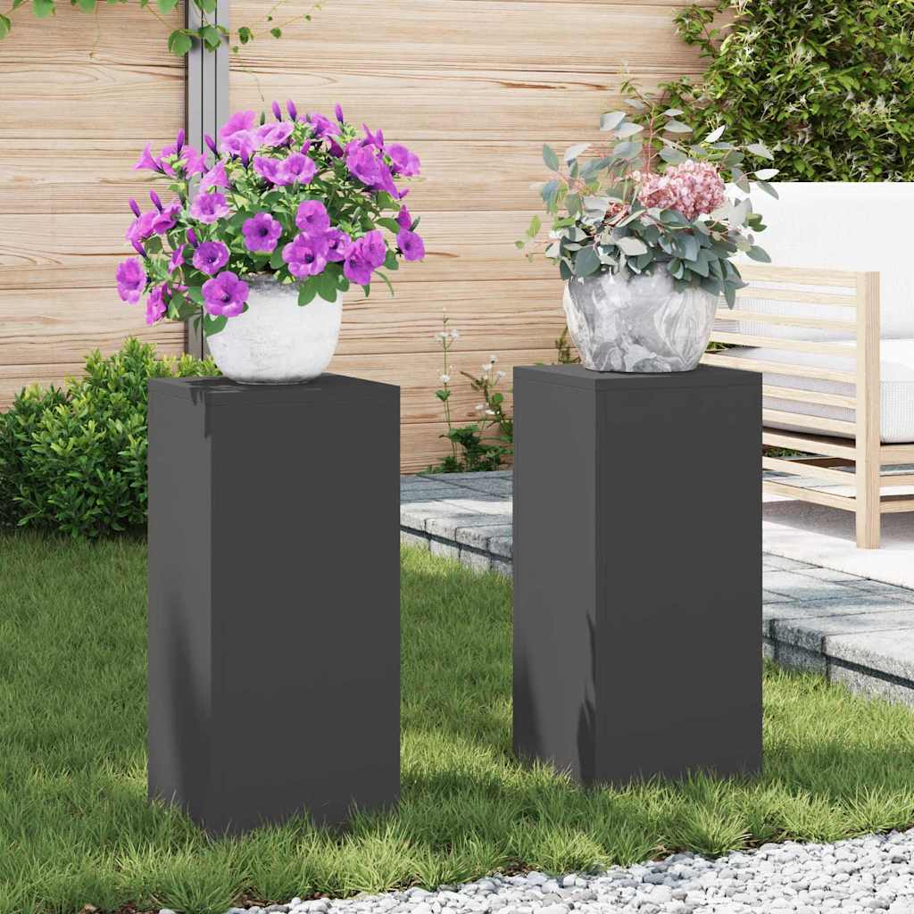 Pflanzenständer 2 pcs Schwarz 24 x 24 x 55 cm Stahl