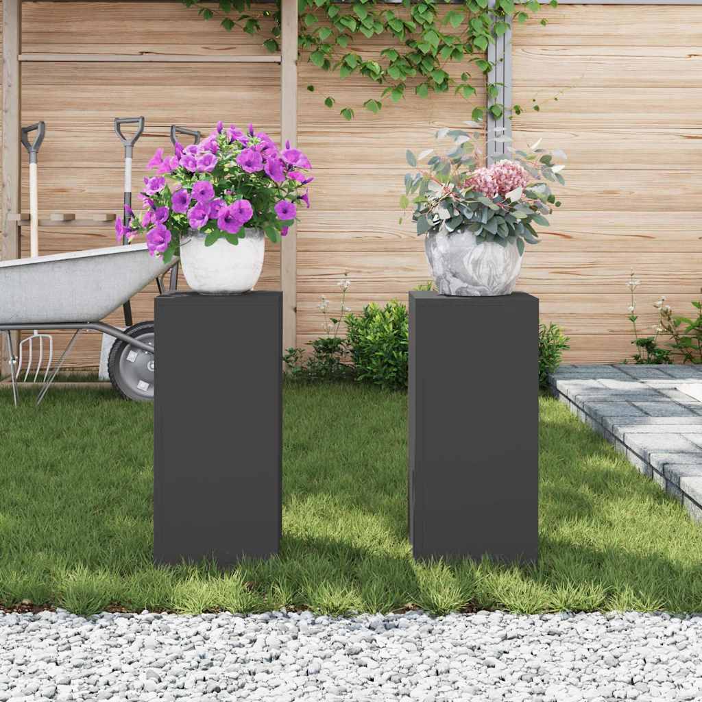 Pflanzenständer 2 pcs Schwarz 24 x 24 x 55 cm Stahl