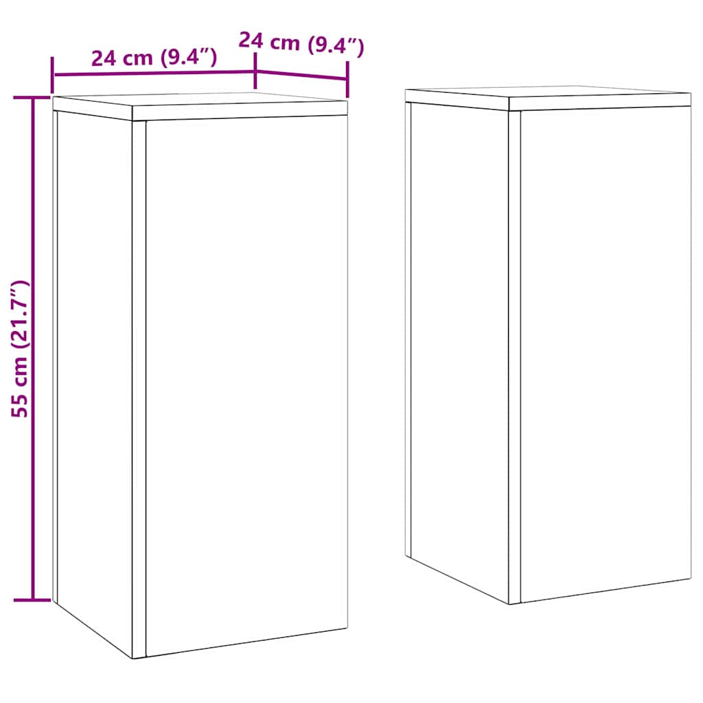 Pflanzenständer 2 pcs Schwarz 24 x 24 x 55 cm Stahl