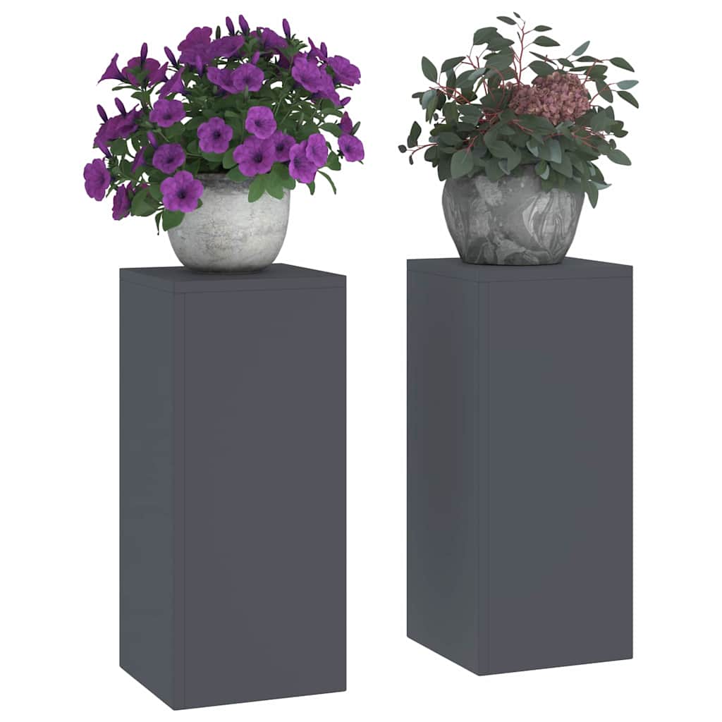 Pflanzenständer 2 pcs Anthrazit 24 x 24 x 55 cm Stahl