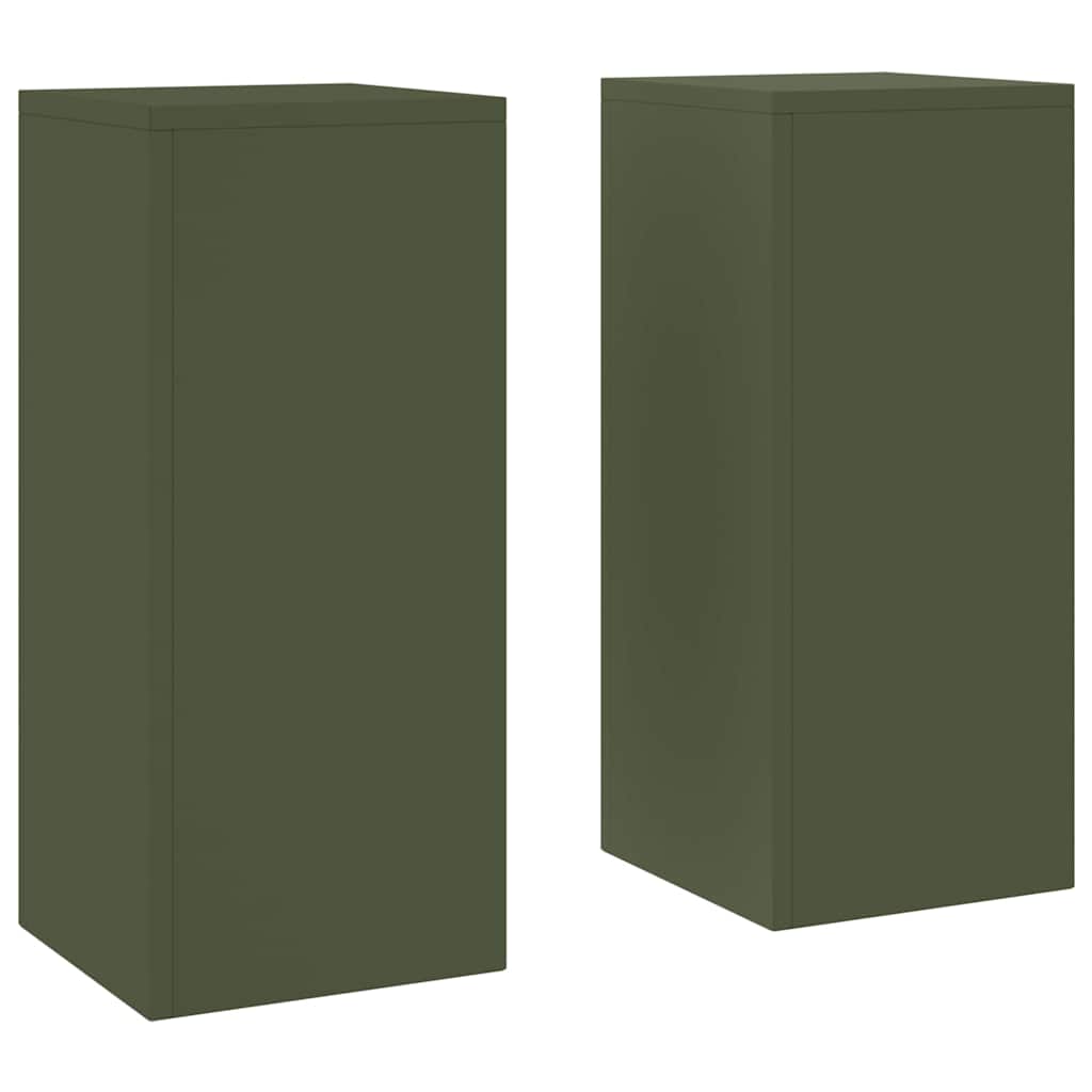 Pflanzenständer 2 pcs Olivgrün 24 x 24 x 55 cm Stahl