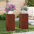 Pflanzenständer 2 pcs Rostig 24 x 24 x 55 cm Wetterfeststahl