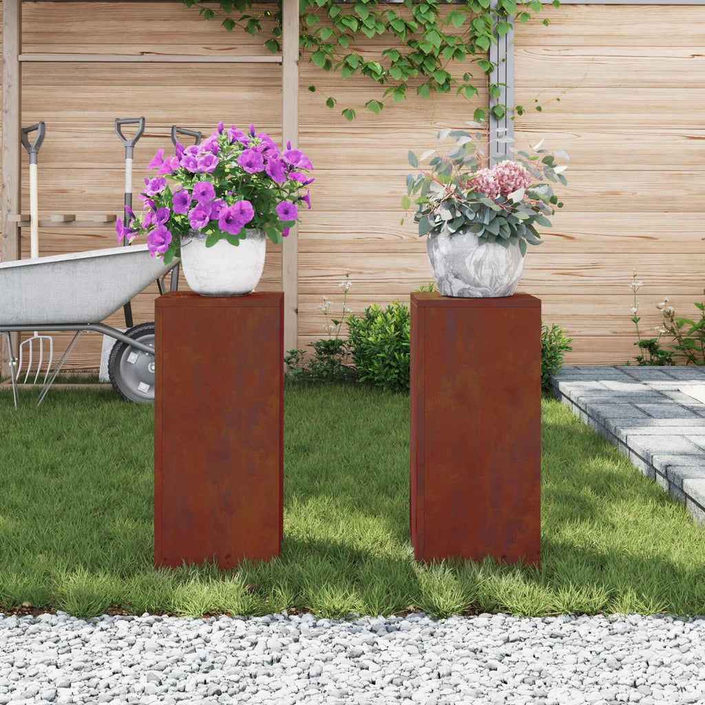 Pflanzenständer 2 pcs Rostig 24 x 24 x 55 cm Wetterfeststahl