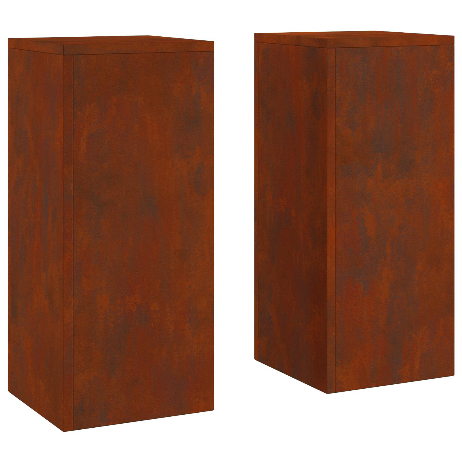 Pflanzenständer 2 pcs Rostig 24 x 24 x 55 cm Wetterfeststahl