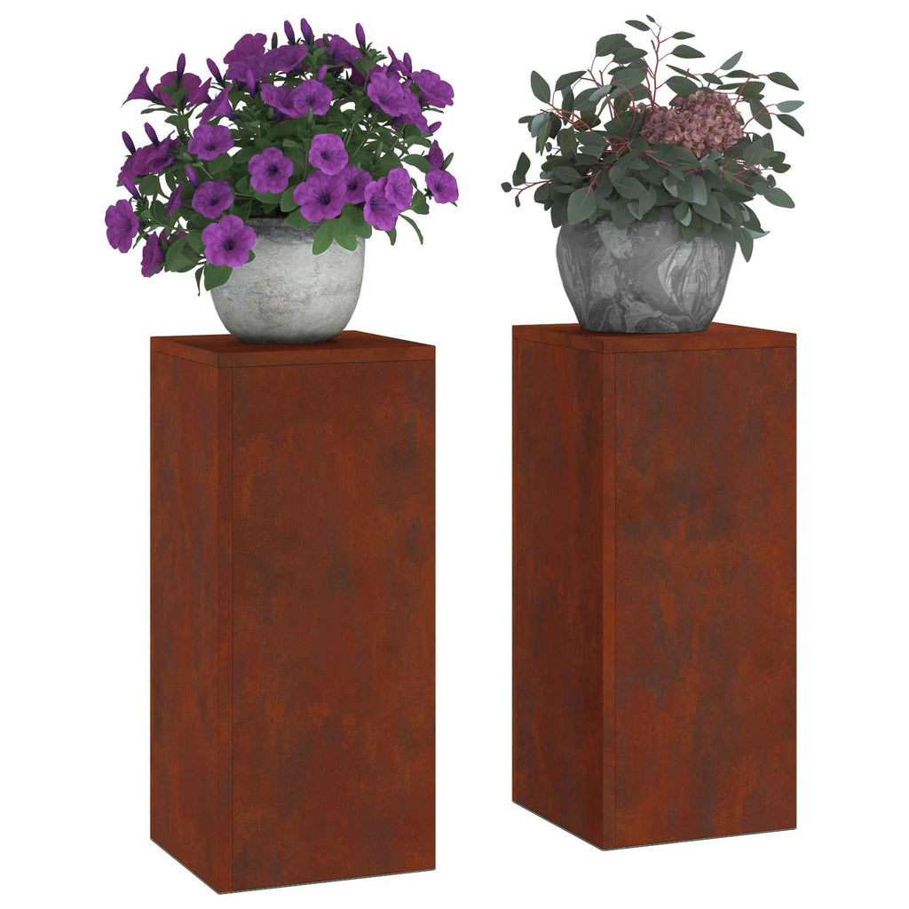 Pflanzenständer 2 pcs Rostig 24 x 24 x 55 cm Wetterfeststahl