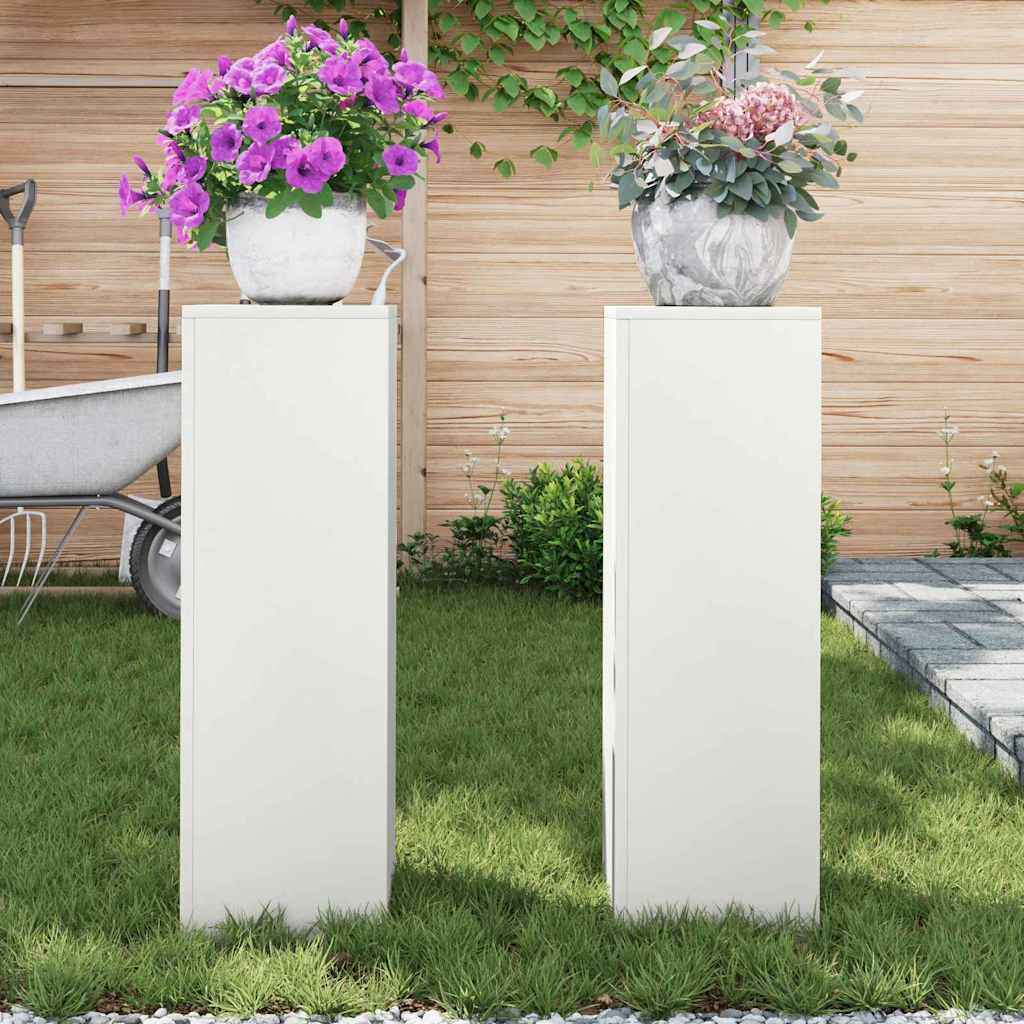 Pflanzenständer 2 pcs Weiß 24 x 24 x 75 cm Stahl