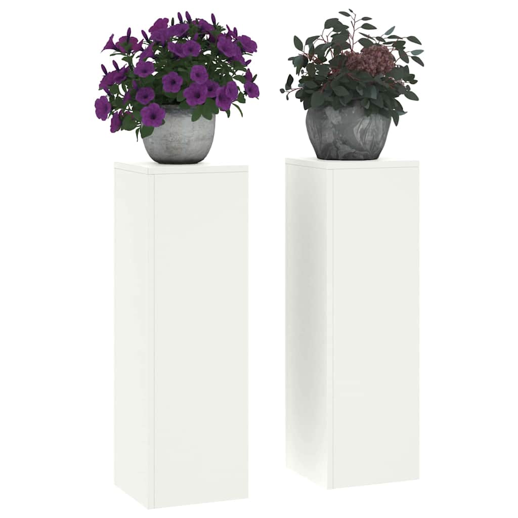 Pflanzenständer 2 pcs Weiß 24 x 24 x 75 cm Stahl