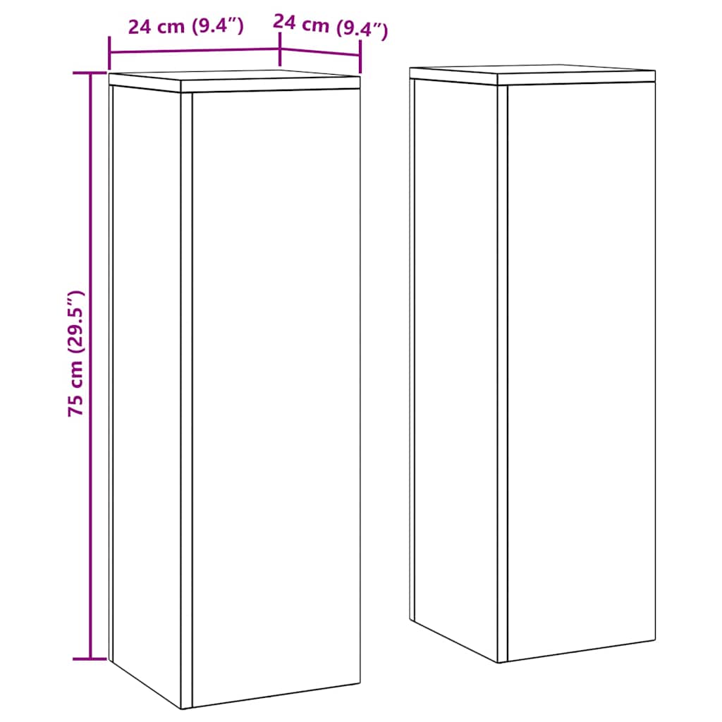 Pflanzenständer 2 pcs Silber 24 x 24 x 75 cm Edelstahl