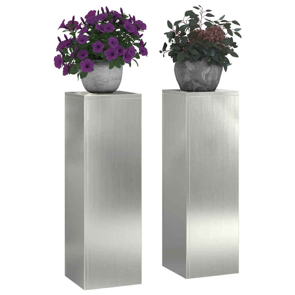 Pflanzenständer 2 pcs Silber 24 x 24 x 75 cm Verzinkter Stahl