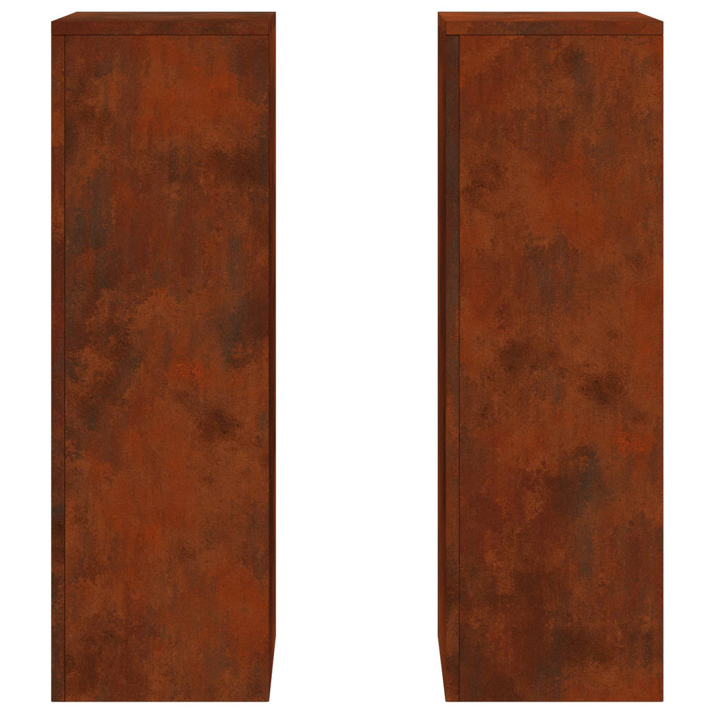 Pflanzenständer 2 pcs Rostig 24 x 24 x 75 cm Wetterfeststahl