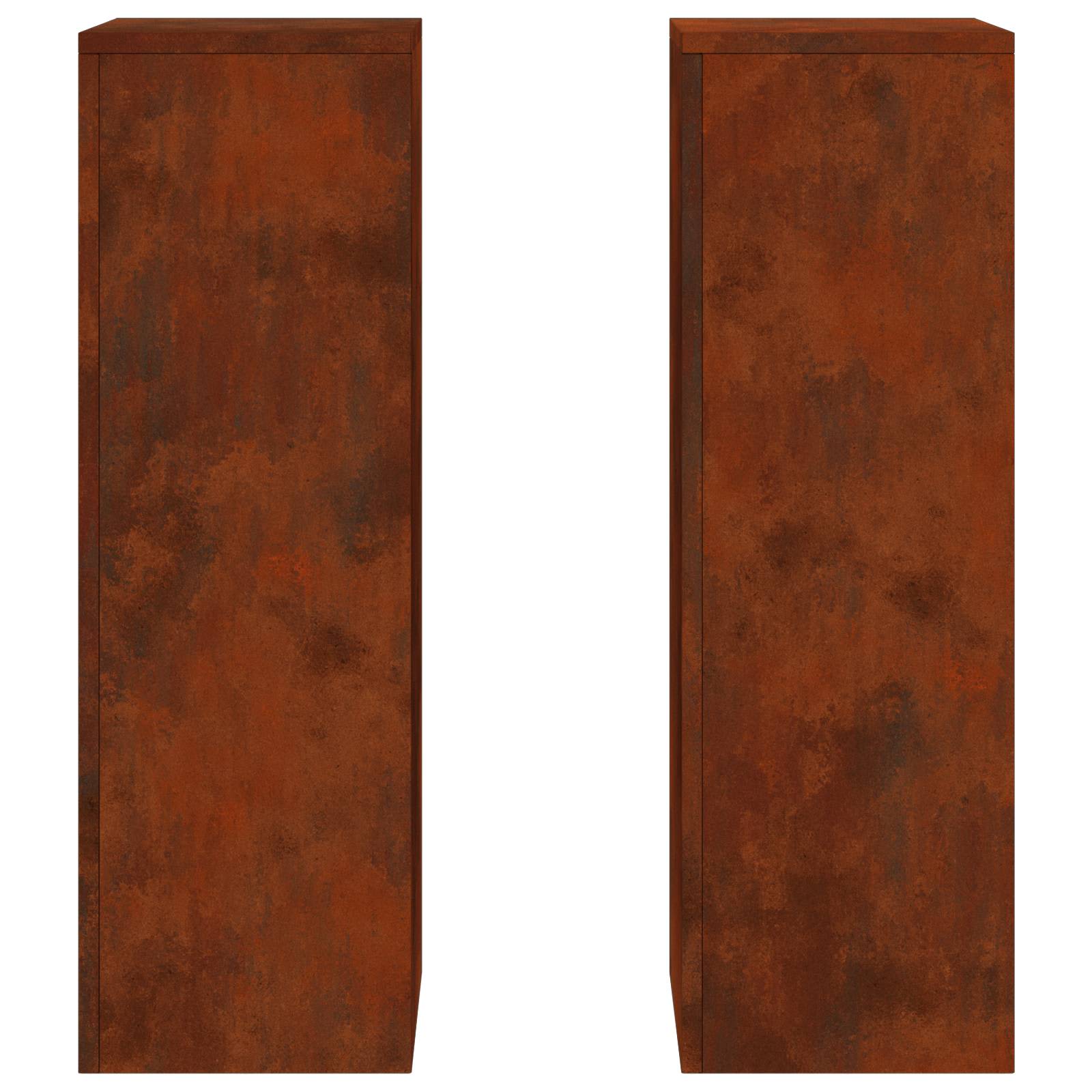 Pflanzenständer 2 pcs Rostig 24 x 24 x 75 cm Wetterfeststahl