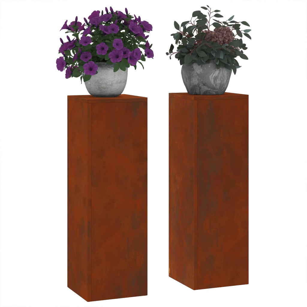Pflanzenständer 2 pcs Rostig 24 x 24 x 75 cm Wetterfeststahl