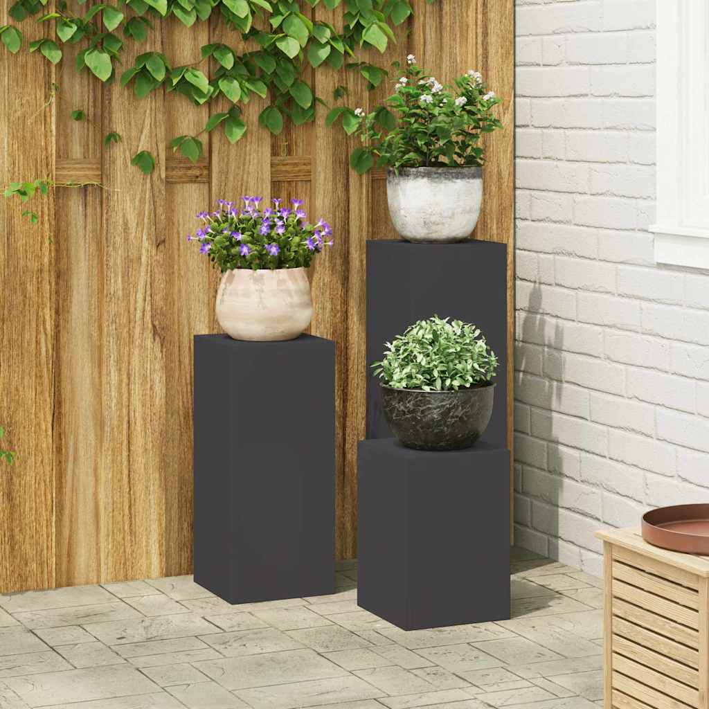 Pflanzenständer 3 pcs Schwarz Stahl