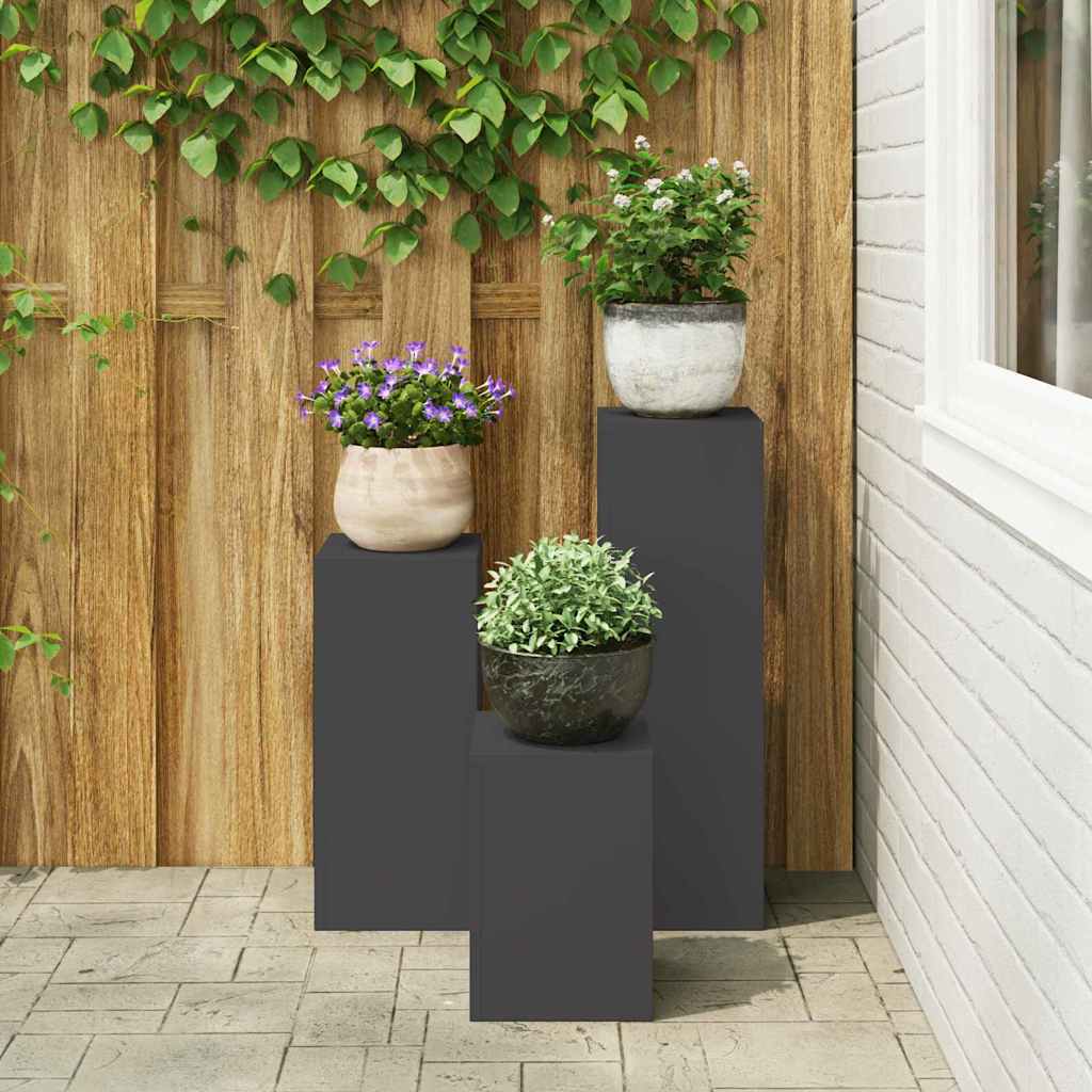 Pflanzenständer 3 pcs Schwarz Stahl