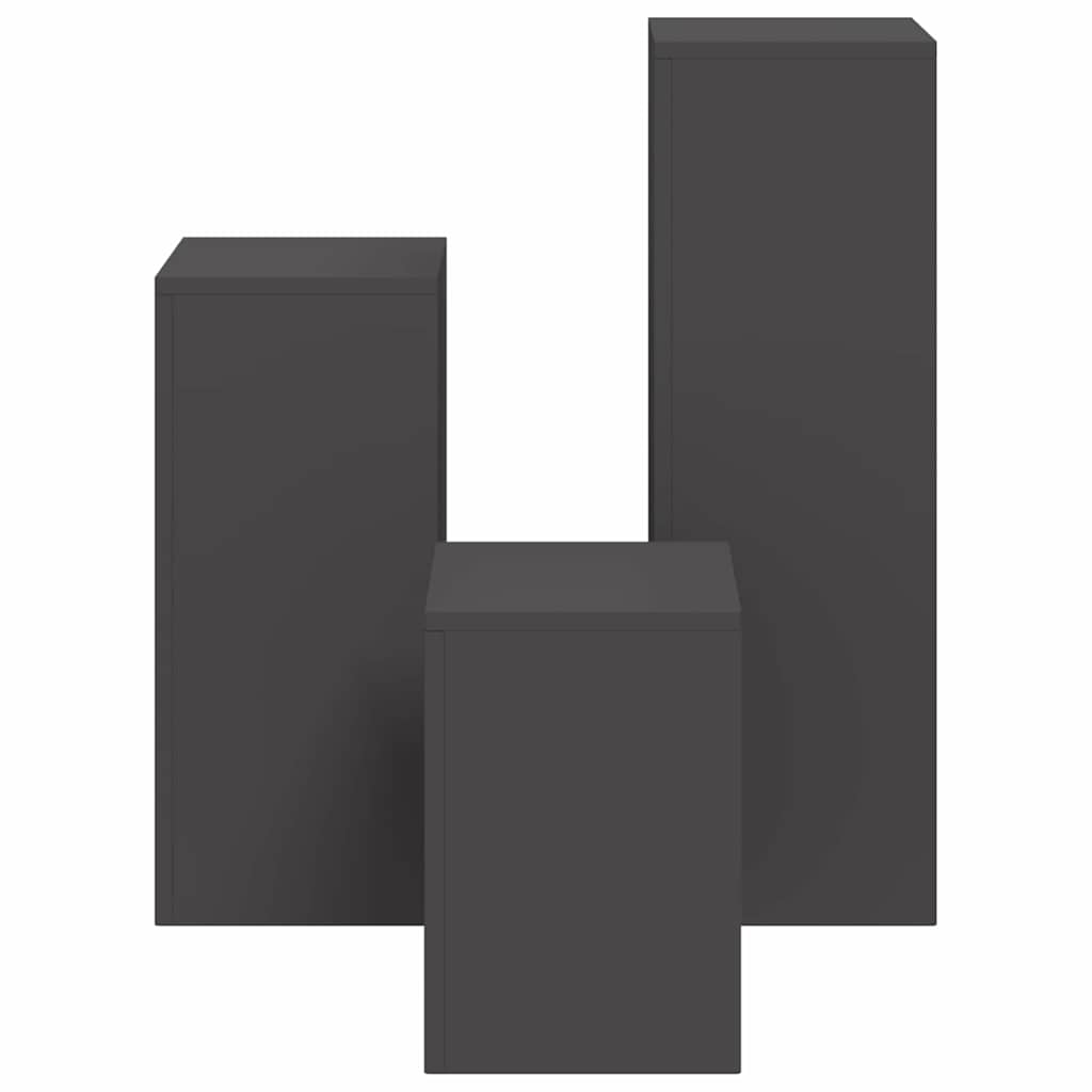 Pflanzenständer 3 pcs Schwarz Stahl