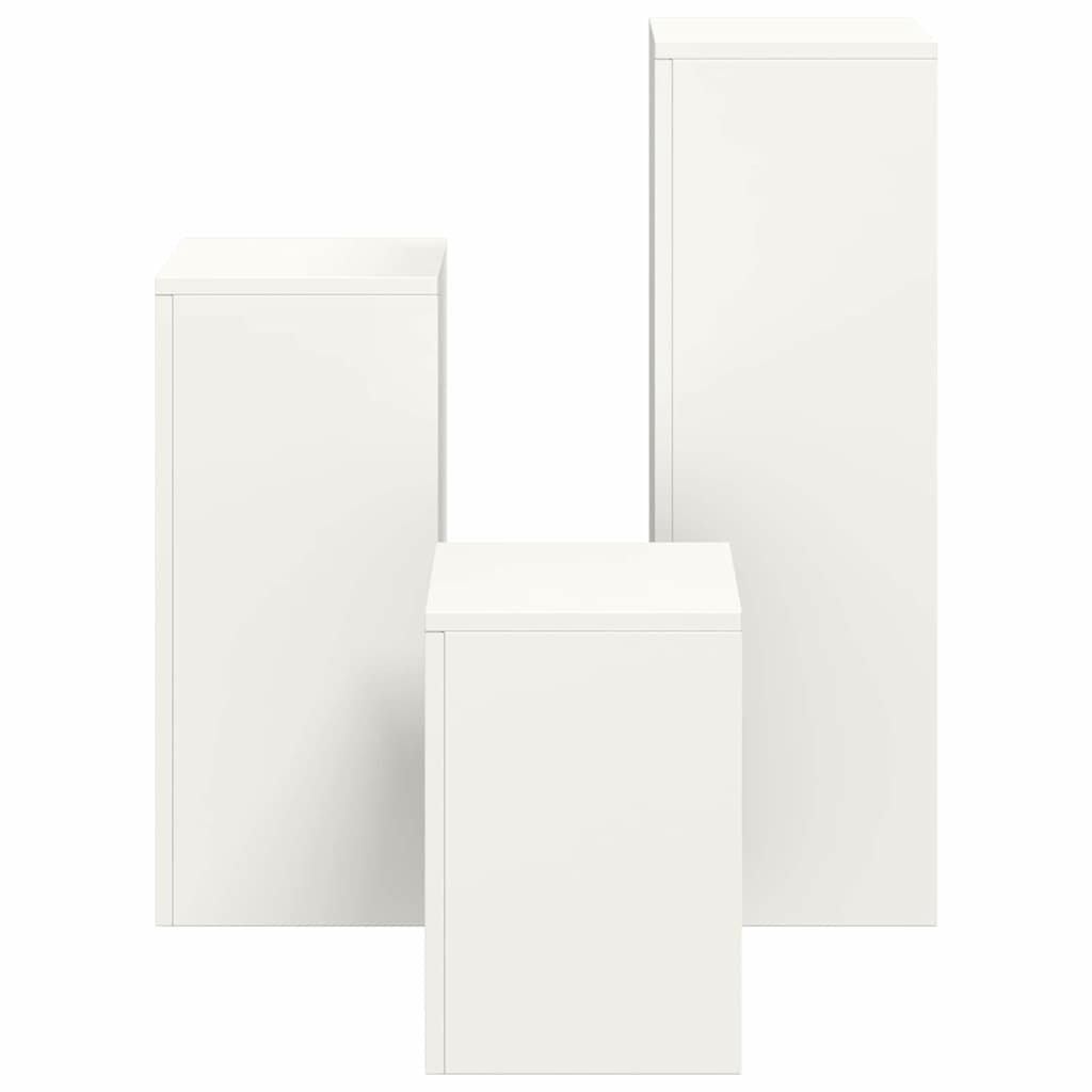 Pflanzenständer 3 pcs Weiß Stahl