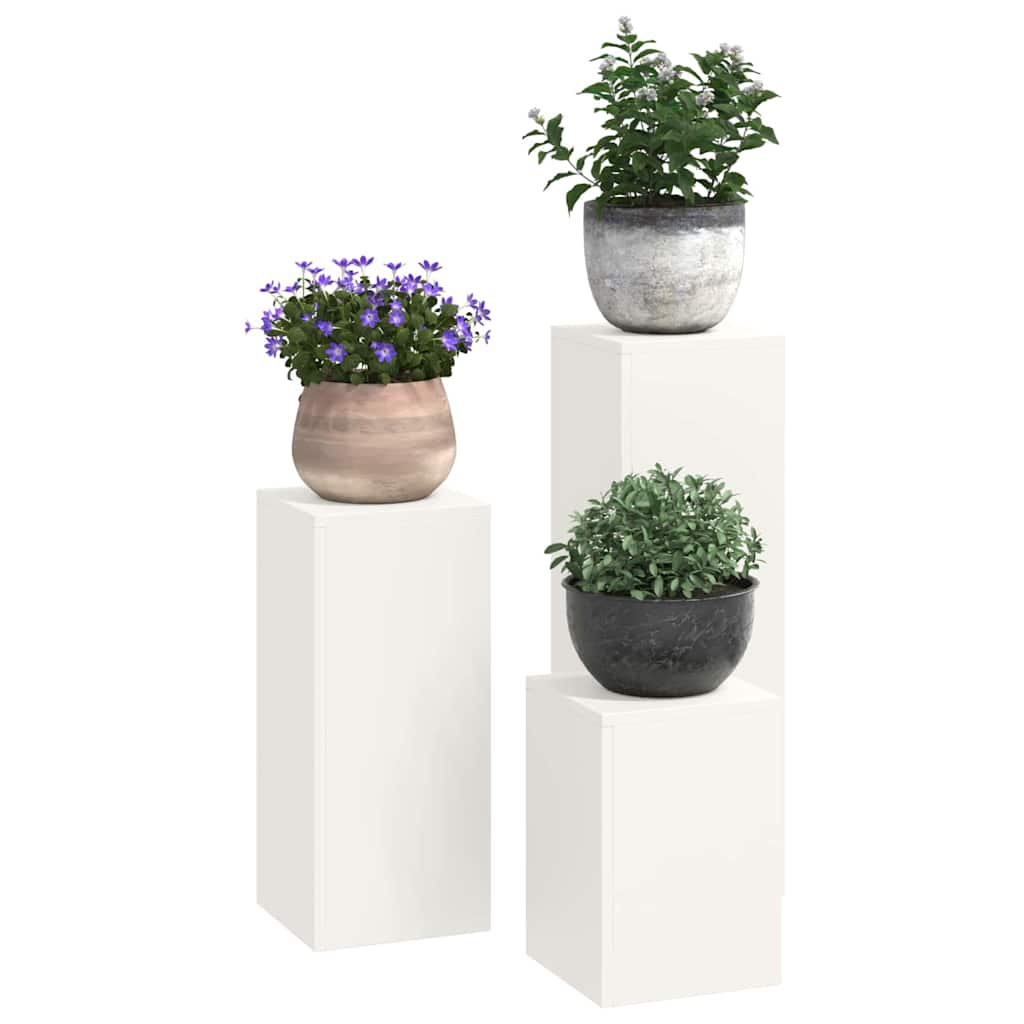 Pflanzenständer 3 pcs Weiß Stahl