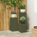 Pflanzenständer 3 pcs Olivgrün Stahl