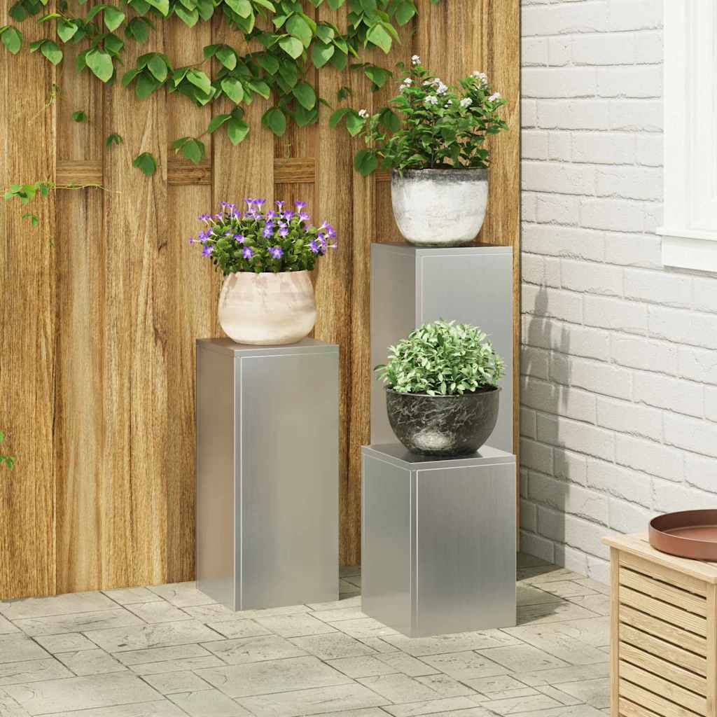 Pflanzenständer 3 pcs Silber Verzinkter Stahl