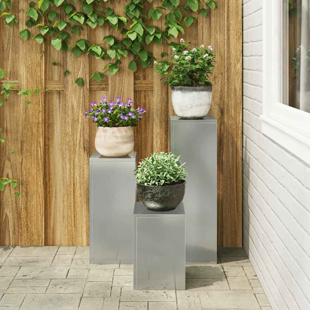 Pflanzenständer 3 pcs Silber Verzinkter Stahl