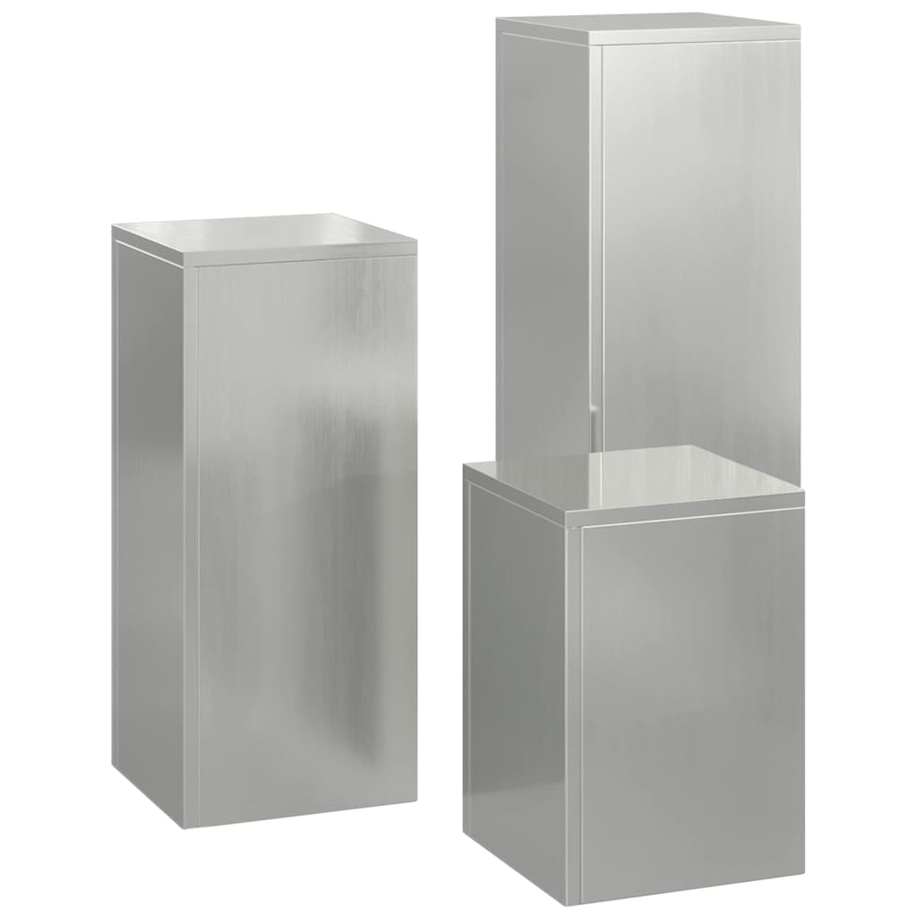 Pflanzenständer 3 pcs Silber Verzinkter Stahl