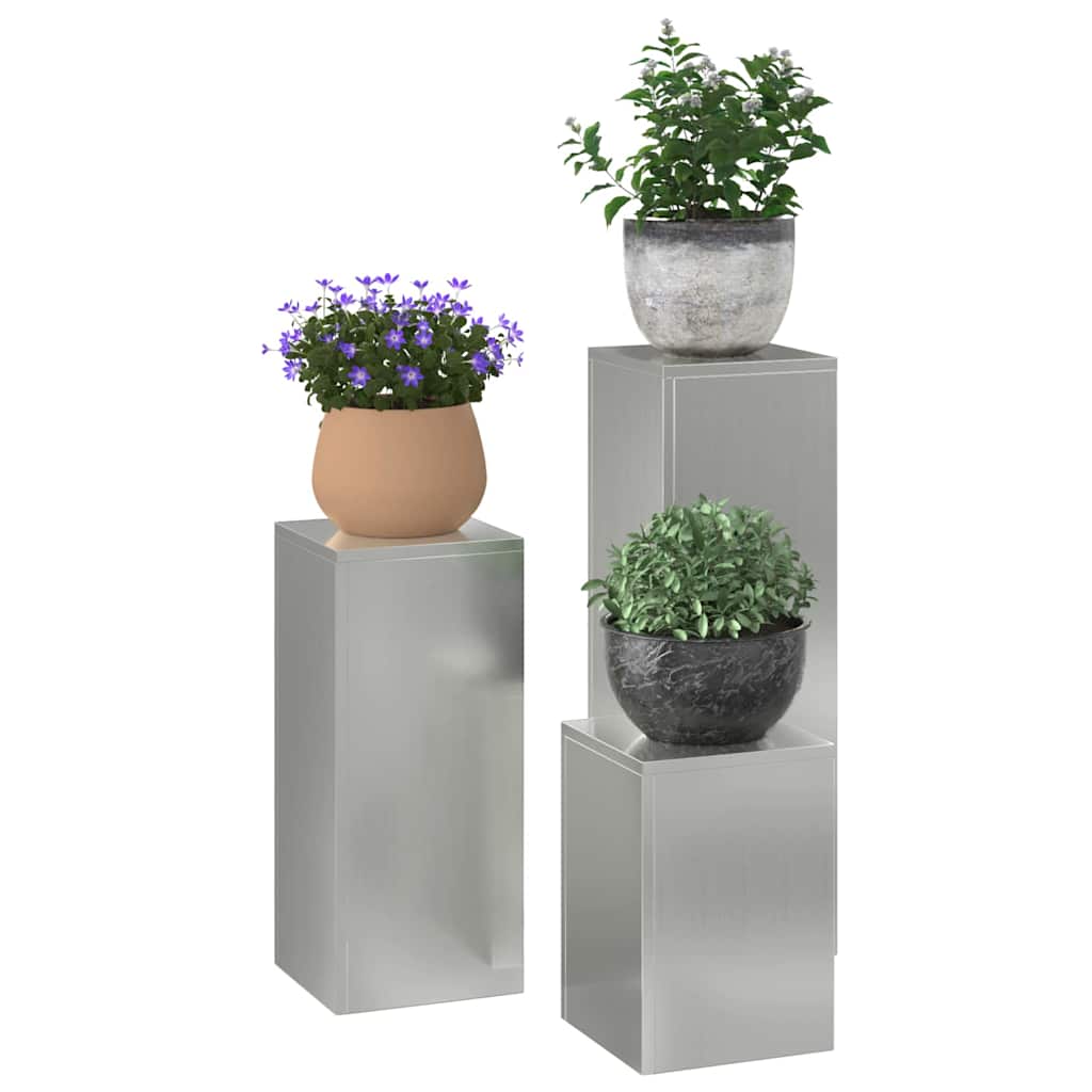 Pflanzenständer 3 pcs Silber Verzinkter Stahl