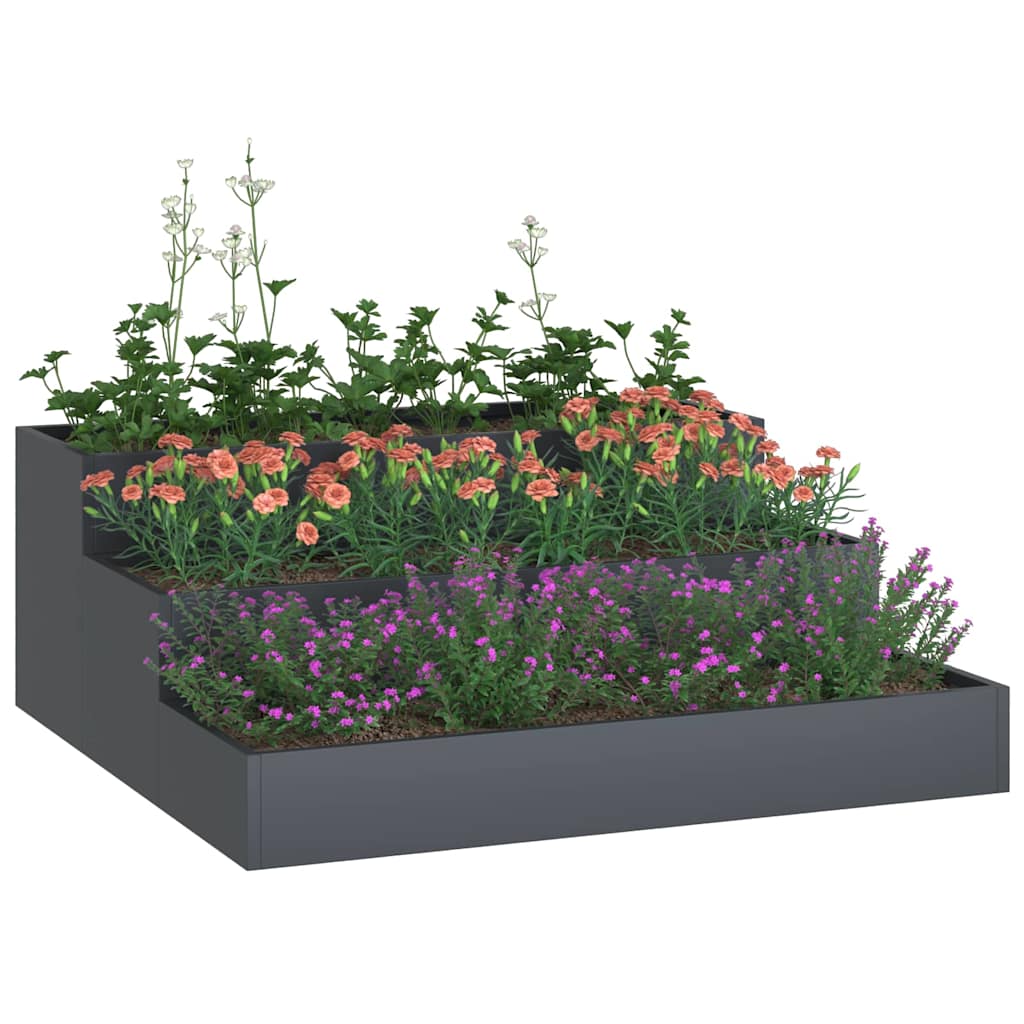 Garten-Pflanzgefäß Anthrazit 90 x 90 x 35 cm